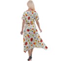 Red Yellow Flower Pattern Cross Front Sharkbite Hem Maxi Dress View2