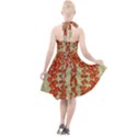 Roses Decorative In The Golden Environment Halter Party Swing Dress  View2