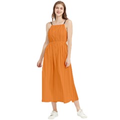 Carrot Orange - Boho Sleeveless Summer Dress by FashionLane