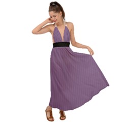 Chinese Violet - Backless Maxi Beach Dress by FashionLane