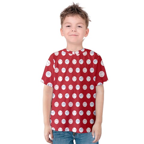 Red Polka-dot Doodles Kids  Cotton Tee by pishposhpal