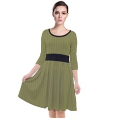 Woodbine Green - Quarter Sleeve Waist Band Dress by FashionLane