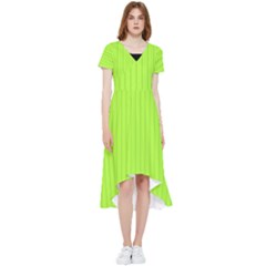 Chartreuse Green - High Low Boho Dress by FashionLane