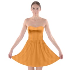 Deep Saffron - Strapless Bra Top Dress by FashionLane