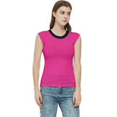 Deep Hot Pink - Women s Raglan Cap Sleeve Tee by FashionLane