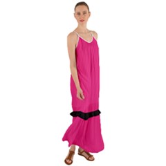 Deep Hot Pink - Cami Maxi Ruffle Chiffon Dress by FashionLane