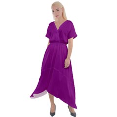 Lollipop Purple - Cross Front Sharkbite Hem Maxi Dress by FashionLane