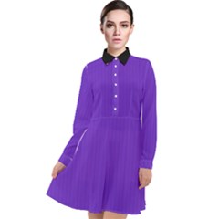 Just Purple - Long Sleeve Chiffon Shirt Dress by FashionLane