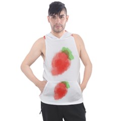 Strawbery Fruit Watercolor Painted Men s Sleeveless Hoodie by Mariart