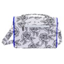 Line Art Black And White Rose Satchel Shoulder Bag View3