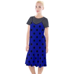 Large Black Polka Dots On Admiral Blue - Camis Fishtail Dress by FashionLane