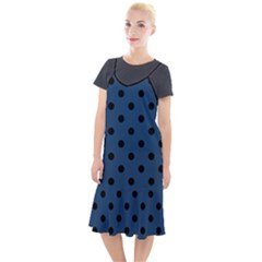 Large Black Polka Dots On Aegean Blue - Camis Fishtail Dress by FashionLane