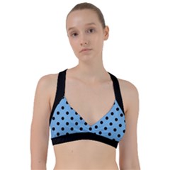 Large Black Polka Dots On Aero Blue - Sweetheart Sports Bra by FashionLane