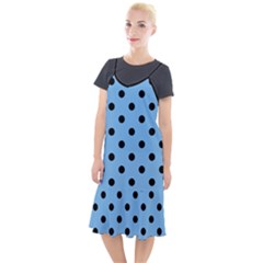 Large Black Polka Dots On Aero Blue - Camis Fishtail Dress by FashionLane