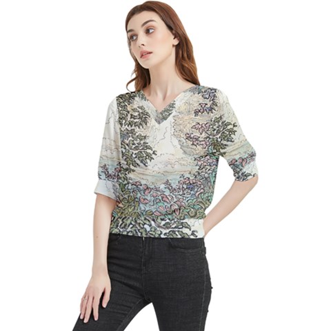 Natura Eternal - By Larenard Quarter Sleeve Blouse by LaRenard