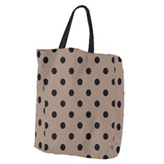 Large Black Polka Dots On Beaver Brown - Giant Grocery Tote by FashionLane