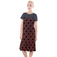 Large Black Polka Dots On Emperador Brown - Camis Fishtail Dress by FashionLane