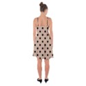 Large Black Polka Dots On Toasted Almond Brown - Ruffle Detail Chiffon Dress View2