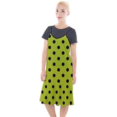 Large Black Polka Dots On Acid Green - Camis Fishtail Dress by FashionLane