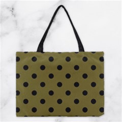 Large Black Polka Dots On Antique Bronze - Medium Tote Bag by FashionLane