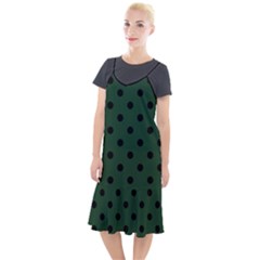 Large Black Polka Dots On Eden Green - Camis Fishtail Dress by FashionLane