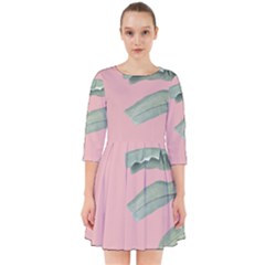 Palm Leaf On Pink Smock Dress by goljakoff