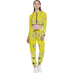 Grunge Yellow Bandana Cropped Zip Up Lounge Set by dressshop