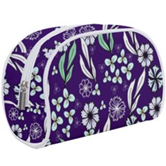 Floral Blue Pattern  Makeup Case (large) by MintanArt