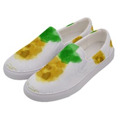 Pineapple Fruit Watercolor Painted Men s Canvas Slip Ons by Mariart