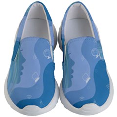 Online Woman Beauty Blue Kids Lightweight Slip Ons by Mariart