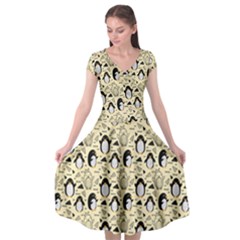 Cute Penguin Love Cap Sleeve Wrap Front Dress by designsbymallika