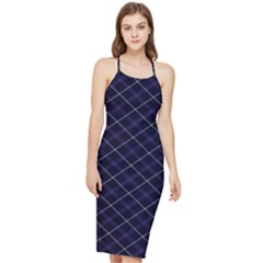 Blue Plaid Royal Tartan Bodycon Cross Back Summer Dress by dressshop