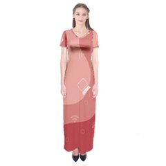 Online Woman Beauty Pink Short Sleeve Maxi Dress by Mariart