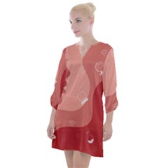 Online Woman Beauty Pink Open Neck Shift Dress by Mariart