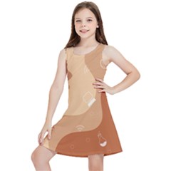 Online Woman Beauty Brown Kids  Lightweight Sleeveless Dress by Mariart