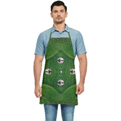 One Island In A Safe Environment Of Eternity Green Kitchen Apron by pepitasart