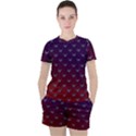 Blue Bird Of Happiness - Dark - by LaRenard Women s Tee and Shorts Set View1