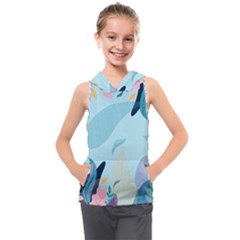 Nature Leaves Plant Background Kids  Sleeveless Hoodie by Mariart