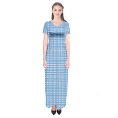 Blue Knitting Short Sleeve Maxi Dress by goljakoff