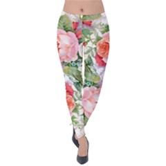 Vintage Flowers Velvet Leggings by goljakoff