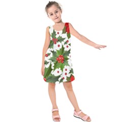 Christmas Berries Kids  Sleeveless Dress by goljakoff