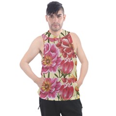 Retro Flowers Men s Sleeveless Hoodie by goljakoff