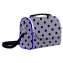 Large Black Polka Dots On Coin Grey - Satchel Shoulder Bag View2