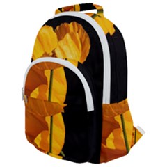 Yellow Poppies Rounded Multi Pocket Backpack by Audy