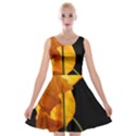 Yellow Poppies Velvet Skater Dress View1