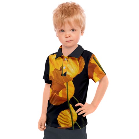 Yellow Poppies Kids  Polo Tee by Audy