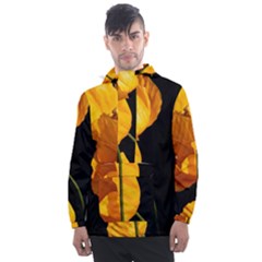 Yellow Poppies Men s Front Pocket Pullover Windbreaker by Audy