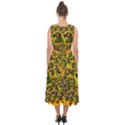 Lizards In Love In The Land Of Flowers Midi Tie-Back Chiffon Dress View2