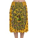 Lizards In Love In The Land Of Flowers Velvet Flared Midi Skirt View1