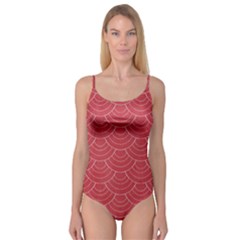 Red Sashiko Camisole Leotard  by goljakoff